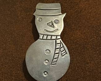 Sterling silver snowman pin