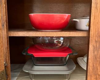 Vintage pyrex and modern bakeware
