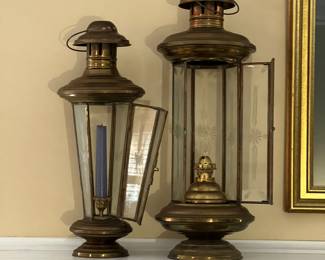Brass lanterns - candle holder and oil lamp