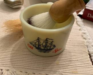 Old Spice shaving cup and brush