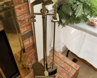 Golf-themed fireplace tools