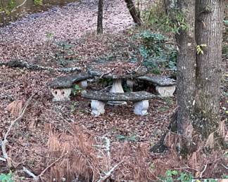 Concrete outdoor picnic table