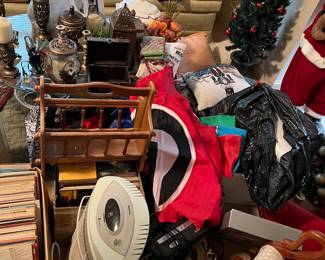 Decor, Christmas, records, UGA stuff, etc. to sort through!