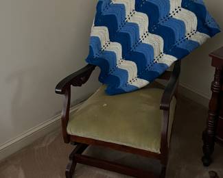Rocking chair and afghan