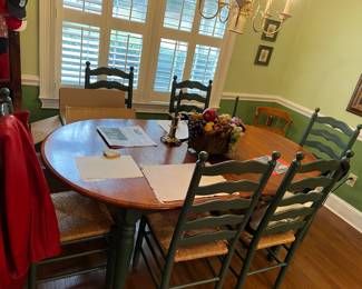 Ladder-back chairs and kitchen table