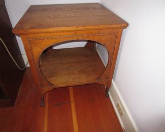 Antique oak studded table