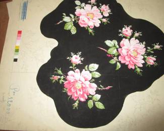 Vintage painted wallpaper samples