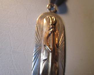Navajo Lee Bennett feather sterling necklace