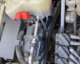 Under hood of Buick.