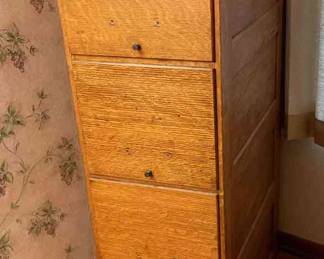 1.4Sawn Oak 4 Drawer Fiing CabinetPaneled Both Sides