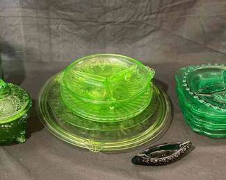 Beautiful Green Glass Dishes
