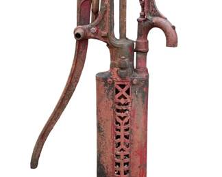 Beautiful Red Cast Iron Pump Myers  Bros