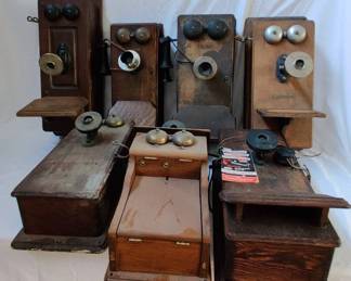 Goruping of 7 Antique Wall phones