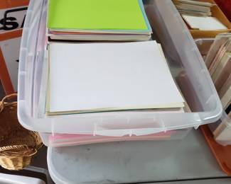 Tubs of  crafting paper