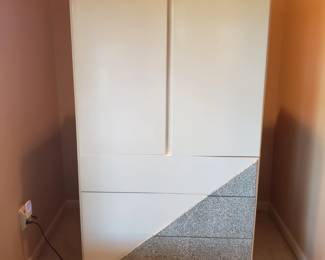 LANE white lacquer entertainment armoire