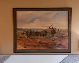 Large oil painting "THE HUNT" by artist Jamie Carter 42"x53"
