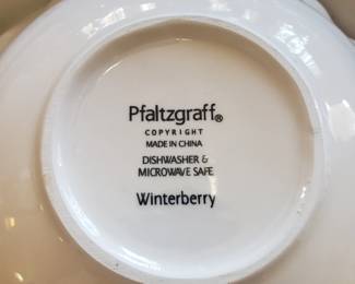 "WINTERBERRY" PFALTZGRAFF  dishes..set os 12 settings + extras ...very Christmas!