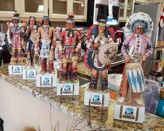 Ski Country native American Indian bourbon decanters