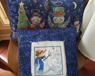 Cross stitch Christmas pillows