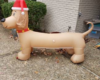 7' electric blow up Christmas Douchhound 