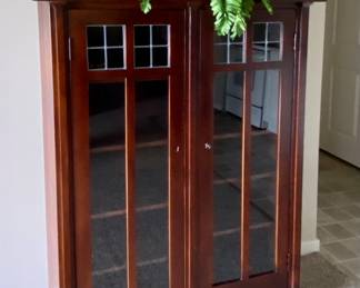 Beautiful Carpenter’s Style Glass Door Cabinet