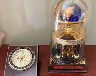 Seiko Quartz Desk Clock • Digital Globe Clock w/ Orbiting Moon