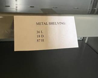 Industrial Metal Shelving racks; 87" H x 36" W x 18" D