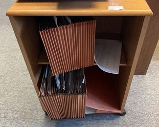 Bookcase on wheels; 29" H x 21" W x 16" D