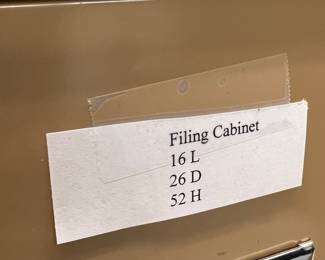 4 drawer metal file cabinet; 16" L x 26" D x 52" H