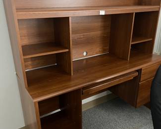 Desk with bookshelf; 60" L x 20" D x 29" H (56" H with bookshelf)