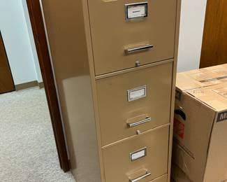 4 drawer metal file cabinet; 52" H x 26" D x 16" L