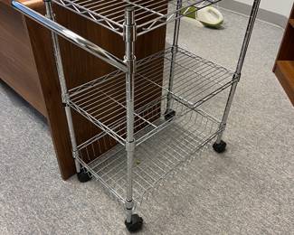 metal shelving on wheels