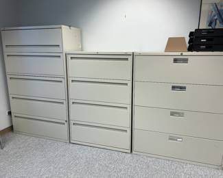 HON Lateral file cabinets; 5 drawer & 4 drawer