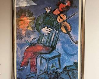 Chagall Blue Violinist framed art print