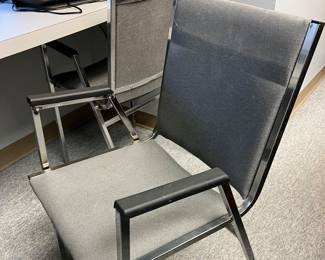 stackable office chairs, gray fabric/chrome