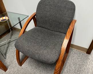 office chairs with wooden arms, approximately 10-12