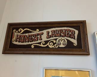 Honest Lawyer needlepoint
