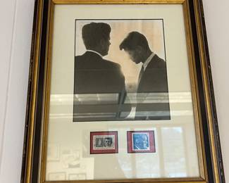 John & Bobby Kennedy photo & stamps