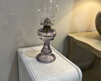 VTG Pressed Glass Oil Lamp