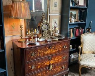 18th Century Dutch Marquetry Chest, circa 1780, 19th Century Botanical Prints