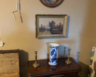 Napoleon III Card Table, Louis XVI Candlesticks