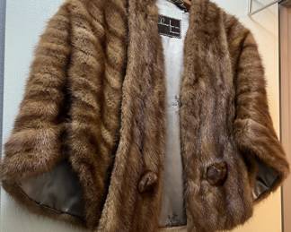 Mink shrug, stole, capelet