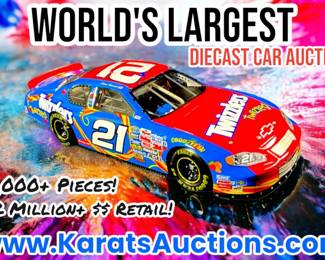 Driver Autographs, NASCAR, AutoArt, GMP, Racing Champions, Owners Elite, AMT, Action, Team Caliber, and More!  Most are unopened and still in the original packaging.  Also includes a great selection of collectible race jackets, shirts, hats, neon clocks, and more!