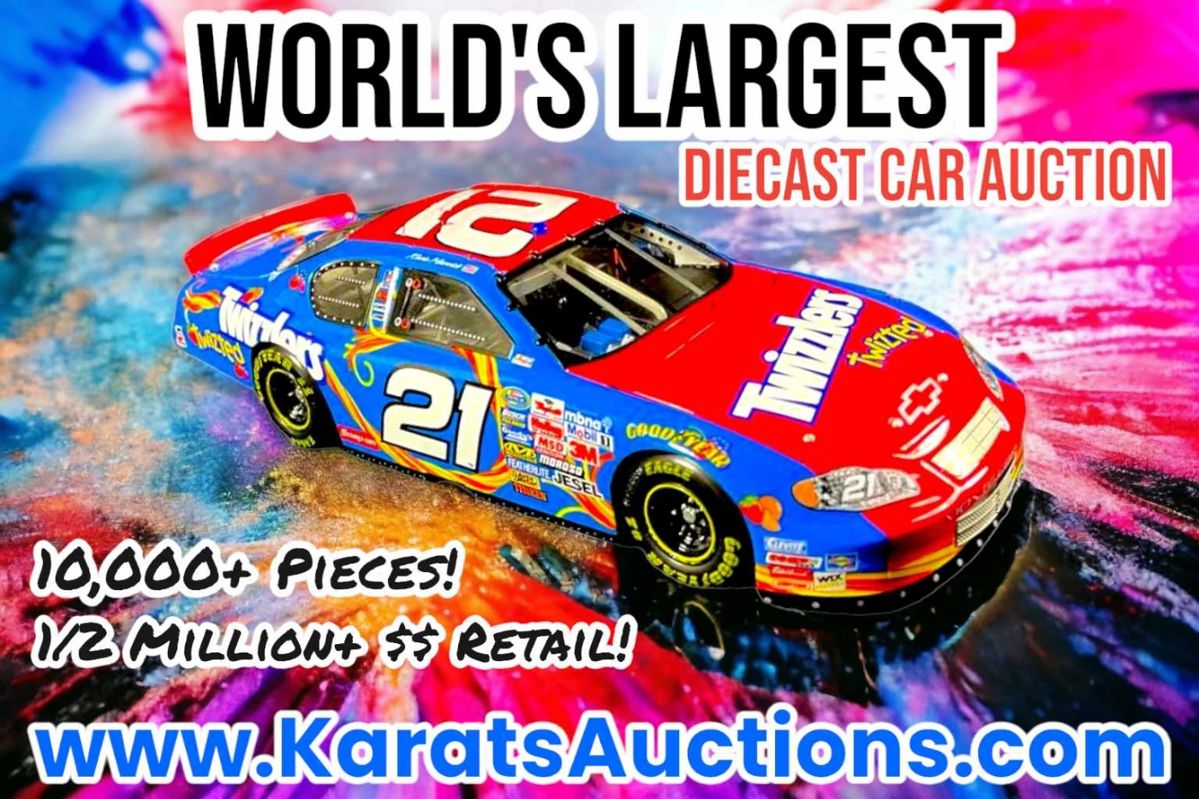 Driver Autographs, NASCAR, AutoArt, GMP, Racing Champions, Owners Elite, AMT, Action, Team Caliber, and More!  Most are unopened and still in the original packaging.  Also includes a great selection of collectible race jackets, shirts, hats, neon clocks, and more!