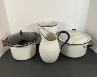 Vintage Iron & enamel Pots & Pans