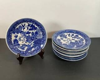 Occupied Japan Blue & White Porcelain Bowls