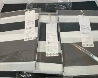 AREA - Black & White Stripe Bed Linens