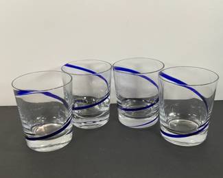 Blue Swirl Cocktail Glasses