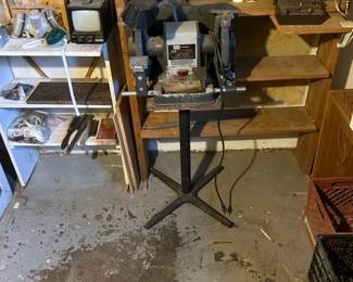 Craftsman 1H.P. grinder on stand.