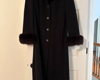 Lambswool with Fur Collar and Cuffs, Marvin Richards Size 12